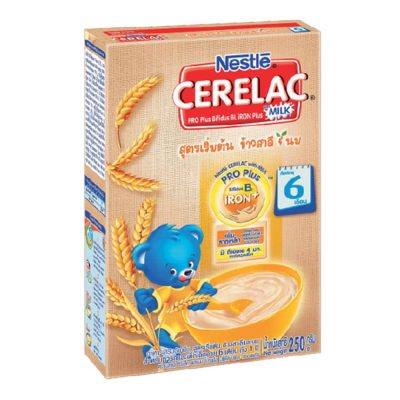 Nestle Cerelec Cereals With Milk 250g.×Pack3 เนสท์เล่ซีรีแล็ค สูตรเริ่มต้น ข้าวสาลีและนม 250กรัม×แพ็ค3