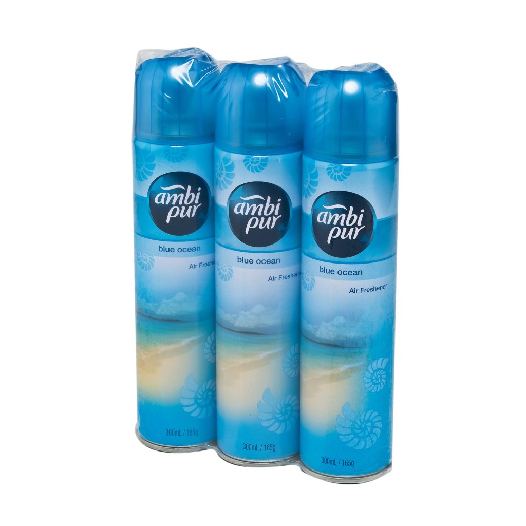 Ambi Pure Air Freshener Spray Blue Ocean 300ml.×Pack3 แอมบิเพอร์ สเปรย์