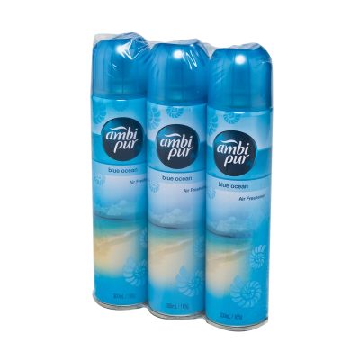 Ambi Pure Air Freshener Spray Blue Ocean 300ml.×Pack3 แอมบิเพอร์ สเปรย์ปรับอากาศ บลูโอเชี่ยน 300มล.×แพ็ค3