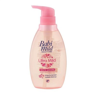 Babi Mild Ultra Mild Head & Body Baby Bath White Sakura 400ml. เบบี้มายด์ ผลิตภัณฑ์อาบน้ำและสระผม ไวท์ซากุระ 400มล.