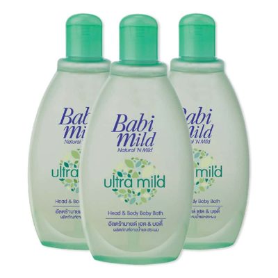 Babi Mild Ultra Mild Head&Body Baby Bath 200ml.Pack3 เบบี้มายด์ ผลิตภัณฑ์อาบน้ำและสระผม 200มล. แพ็ค3