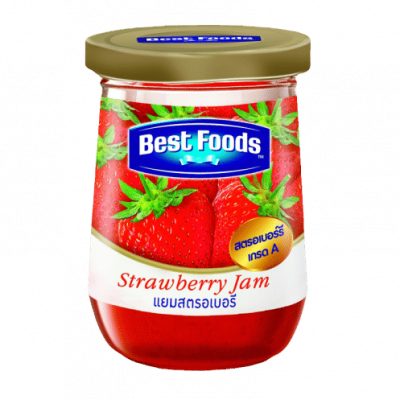 Best Foods Strawberry Jam 400g. เบสท์ฟู้ดส์ แยมสตรอว์เบอร์รี่ 400กรัม