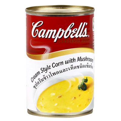 Campbell’s Cream with Mushroom Soup 305g. แคมเบลล์ ซุปข้าวโพดเห็ด 305กรัม
