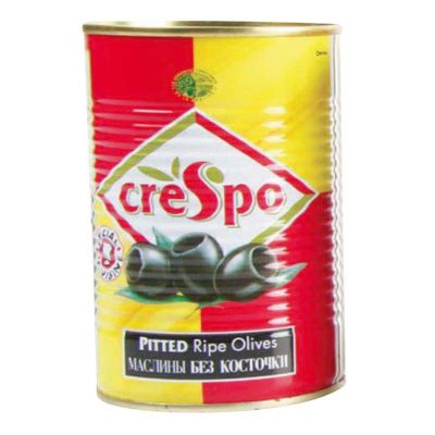 Crespo Pitted Black Olives(J) 387g. คริสโป มะกอกดำไม่มีเมล็ด 387กรัม