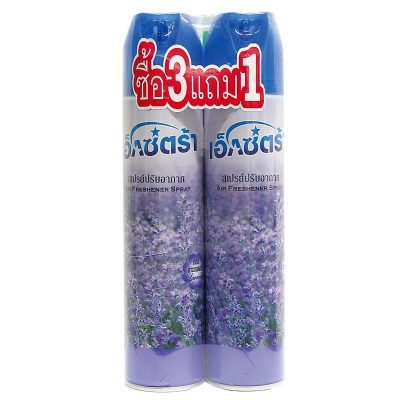 Extra Air Freshener Spray Lavender 300ml.×Pack3 เอ็กซ์ตร้า สเปรย์ปรับอากาศกลิ่นลาเวนเดอร์ 300มล.×แพ็ค3