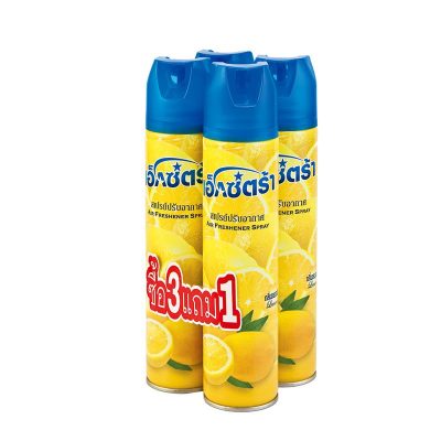 Extra Air Freshener Spray Lemon 300ml.×Pack3 เอ็กซ์ตร้า สเปรย์ปรับอากาศกลิ่นมะนาว 300มล.×แพ็ค3
