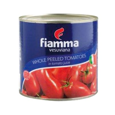 Fiamma Vesuviana Whole Peeled Tomatoes 2.55kg. ไฟมมา วีสุเวียนา มะเขือเทศปอกเปลือกในน้ำมะเขือเทศ 2.55กก.