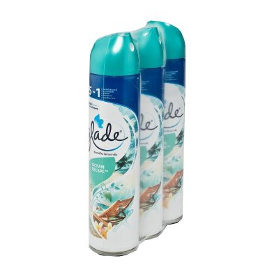 Glade Air Freshener Spray Ocean Scape 320ml.×Pack3 เกลด สเปรย์ปรับอากาศกลิ่นโอเชี่ยนสเคป 320มล.×แพ็ค3