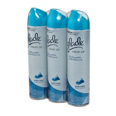 Glade Spray Clean&Fresh(J) 320ml.×3 เกลด สเปรย์ปรับอากาศกลิ่นคลีนเฟรช 320มล.x3