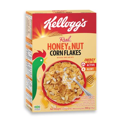 Kelloggs Cereal Honey&Nut Corn Flake 200g. เคลล็อกส์ คอร์นเฟลกส์ ฮันนี่แอนด์นัท 200กรัม