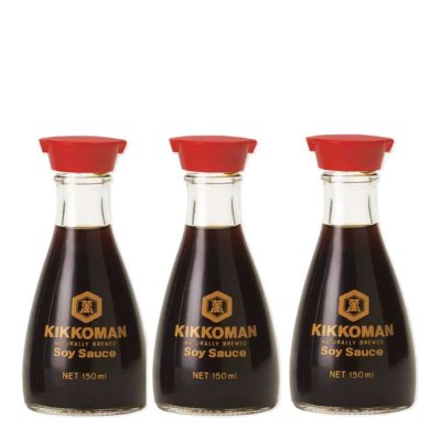 Kikkoman Soy Sauce 150ml.×Pack3 คิคโคแมน ซอสถั่วเหลือง 150มล.×แพ็ค3
