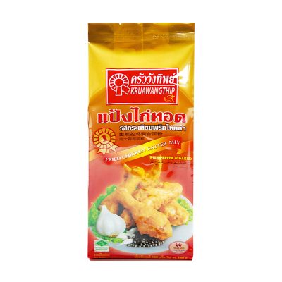 Kruawangthip Fried Chicken Batter Mix With Pepper&Garlic 1000g. ครัววังทิพย์ แป้งไก่ทอดรสกระเทียมพริกไทยดำ 1000กรัม
