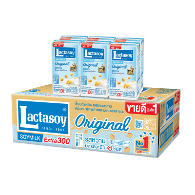 Lactasoy Original Soy Milk(J) 300ml.×36 แลคตาซอย นมถั่วเหลืองออริจินัล 300มล.×36