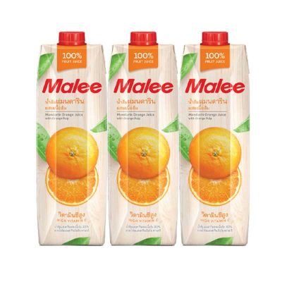 Malee Mandarin Orange Juice(J) 1000ml×3 มาลี น้ำส้มแมนดาริน 1000มล.×3กล่อง