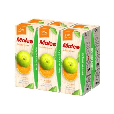 Malee Tangerine Orange Juice(J) 200ml.x6 มาลี น้ำส้มเขียวหวาน100% 200มล.×6กล่อง