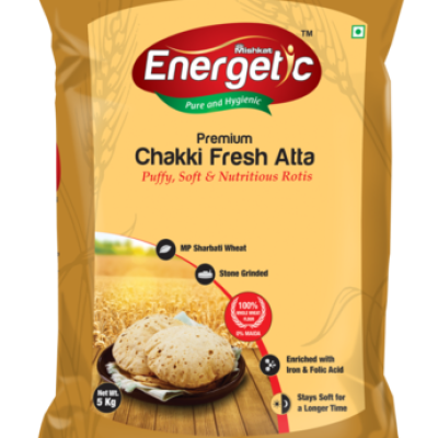 Mishkat Energetic Chakki Fresh Atta 5kg.