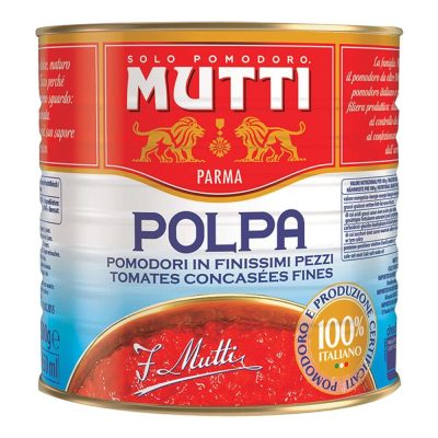 Mutti Polpa Finely Chopped Tomatoes 2500g. มูตติ โพลพา มะเขือเทศบดละเอียด 2500กรัม