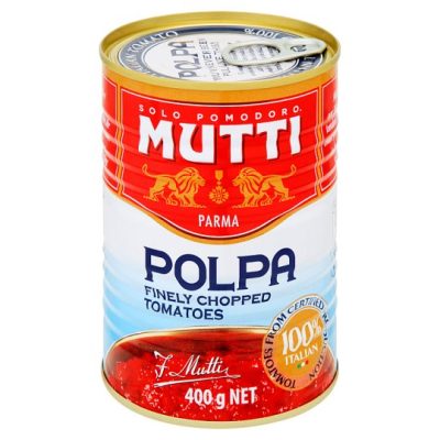 Mutti Polpa Finely Chopped Tomatoes 400g. มูตติ โพลพา มะเขือเทศบดละเอียด 400กรัม