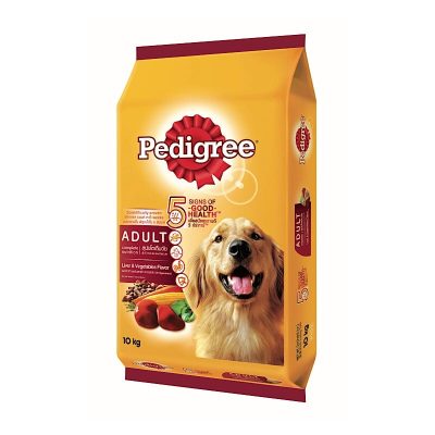 Pedigree Liver&Vegetables Flavor Dog Food 10kg. เพดดิกรี อาหารสุนัขโตรสตับและผัก 10กก.
