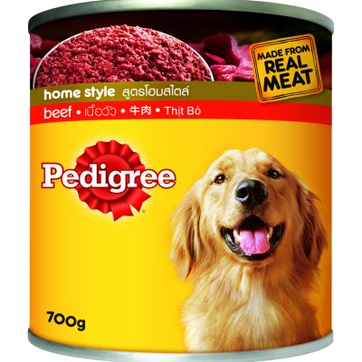 Pedigree Dog Food Beef 700g.×2 เพดดิกรี อาหารสุนัขชนิดเปียกรสเนื้อวัว 700กรัม×2กระป๋อง