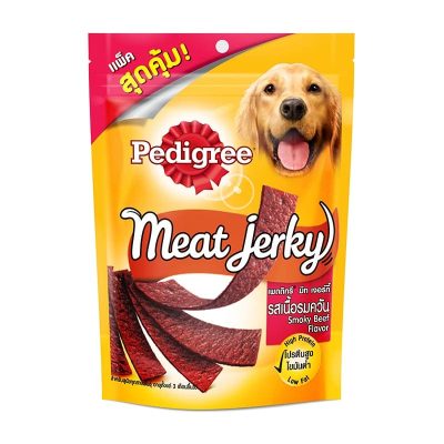 Pedigree Meat Jerky Smoky Beef Flavour 300g. เพดดิกรี มีทเจอร์กี้ รสเนื้อรมควัน 300กรัม