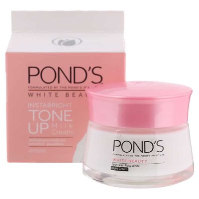 Pond’s White Beauty Tone Up Milk Cream (E)50g. พอนด์ส ไวท์บิวตี้โทนอัพครีม 50 กรัม