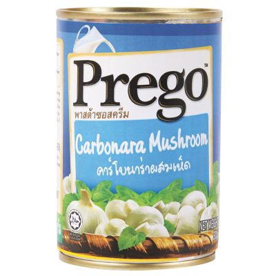 Prego Carbonara Mushroom Sauce 300g. พรีโก้ ซอสสปาเก็ตตี้ชนิดครีมผสมเห็ด 300กรัม