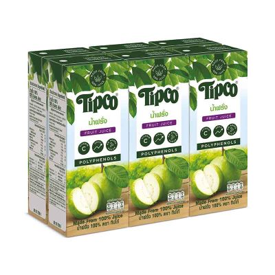 Tipco Guava Juice(J) 200ml.×6  ทิปโก้ น้ำฝรั่ง100% 200มล.×6กล่อง