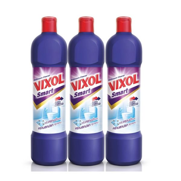 Vixsol Vixol Bathroom Cleaner Purple 900ml.×Pack3 วิกซอล น้ำยาล้างห้องน้ำ สี ...