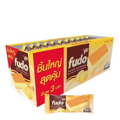 Fudo Layer Cake Butter Cream Flavour 18g.×24pcs. ฟูโด้ เลเยอร์เค้กสอดไส้ครีมเนย 18กรัม×24ชิ้น
