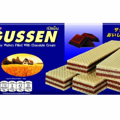 Gussen Crispy Wafer With Chocolate Cream 22g.×12pcs. กัสเซ็น เวเฟอร์สอดไส้ครีมรสช็อคโกแลต 22กรัม×12ชิ้น
