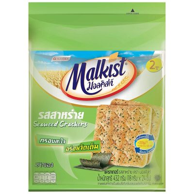 Malkist Seaweed Crackers 18g.×24pcs. มอลคิสท์ แครกเกอร์ รสสาหร่าย 18กรัม×24ชิ้น