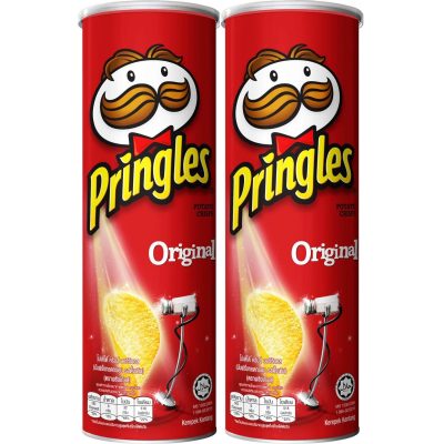 Pringles Potato Chips Original Flavor 107g.×2pcs. พริงเกิลส์ มันฝรั่งรสดั้งเดิม 110กรัมx2ชิ้น
