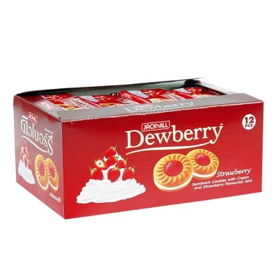 Dewberry Sandwich Cookies Strawberry Flavor 36g.×Pack12 ดิวเบอร์รี่ คุ๊กกี้สอดไส้แยมสตรอเบอร์รี่ 36กรัม×แพ็ค12