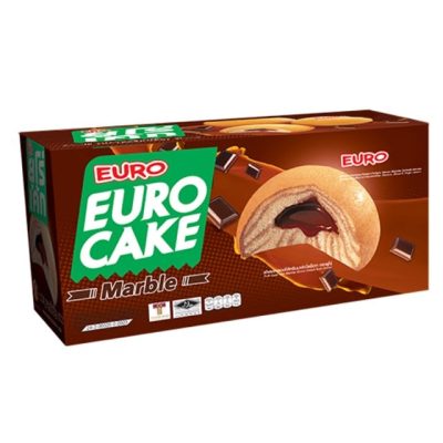 Euro Marble Cake Chocolate17g.×12pcs. ยูโร่มาร์เบิ้ลเค้กช็อกโกแลต 17กรัม×12ชิ้น
