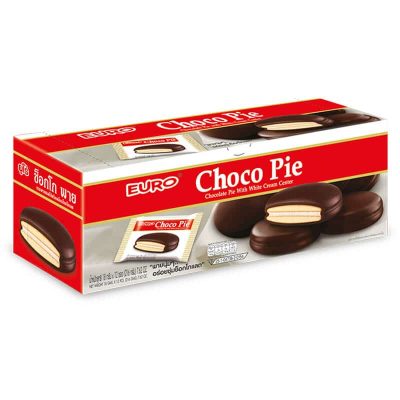 Euro Choco Pie 18g.×12pcs. ยูโร่ช็อกโกพาย รสช็อคโกแลต 18กรัม×12ชิ้น