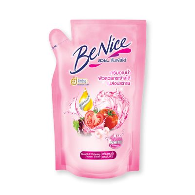 BeNice Liquid Soap Pink 180 ml x 3.บีไนซ์ ครีมอาบน้ำ บิวตี้ฟูล ไวท์เทนนิ่ง ขนาด 180 มล. แพ็ค 3 ถุง