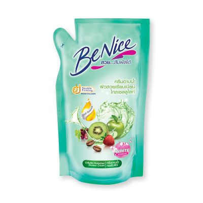 BeNice Liquid Soap Green 400 ml.บีไนซ์ ครีมอาบน้ำ สูตรกระชับผิว สีเขียว ชนิดถุงเติม 400 มล.