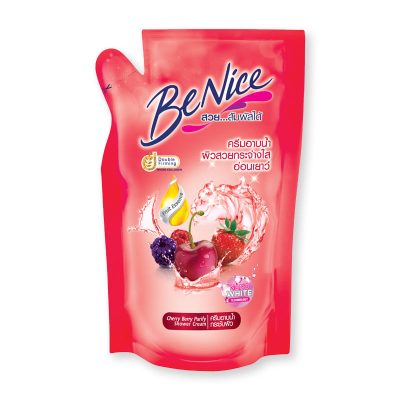 BeNice Liquid Soap 180 ml x 3.บีไนซ์ ครีมอาบน้ำ เชอร์รี่ เบอร์รี่ เพียวริฟาย ขนาด 180 มล. แพ็ค 3 ถุง.