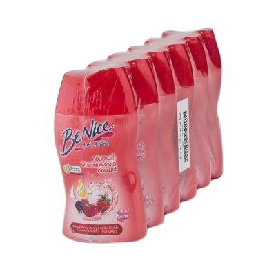 BeNice Liquid Soap Red 90 ml x 6.บีไนซ์ ครีมอาบน้ำ เชอร์รี่ เบอร์รี่ เพียวริฟาย ขนาด 90 มล. แพ็ค 6 ขวด