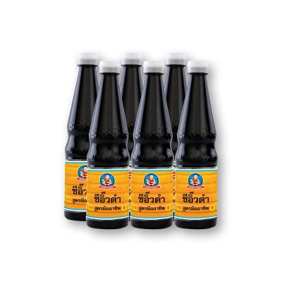 Healthy Boy Black Soy Sauce 370 g x 6 Bottles.เด็กสมบูรณ์ ซีอิ๊วดำ สูตรมืออาชีพ 370 กรัม x 6 ขวด