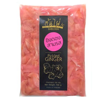 Thonpai Pink Pickled Ginger 700 g.ต้นไผ่ ขิงดองสามรสสีชมพูแบบสไลซ์ 700 กรัม.