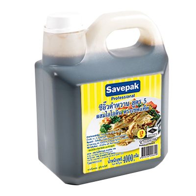 Savepak Dark Soy Sauce #5 4000 ml.เซพแพ็ค ซีอิ๊วดำหวานสูตร5 4000 กรัม