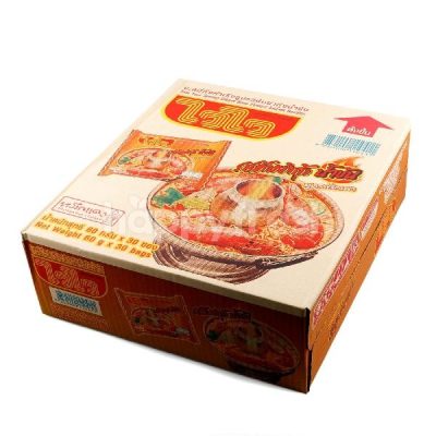Waiwai Instant Noodle Tom Yum Shrimp Cream Soup 60 g x 30.ไวไว บะหมี่กึ่งสําเร็จรูป รสต้มยำกุ้งน้ำข้น 60 กรัม x 30 ซอง