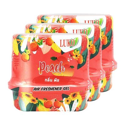 LUKO Air Refreshener Gel Peach 180g x 3 Pcs.ลูโก้ เจลปรับอากาศ กลิ่นพีช 180 กรัม แพ็ค 3 ชิ้น