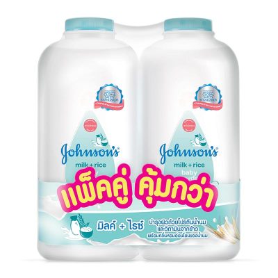 Johnson’s Baby Powder Milk & Rice 380g x 2 Bottles.จอห์นสัน แป้งเด็ก กลิ่นมิลค์แอนด์ไรซ์ 380 กรัม แพ็คคู่