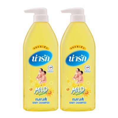 Narak Baby Shampoo Mild with Vitamin E 500 ml x 2 Bottles.น่ารัก แชมพูเด็ก สูตรอ่อนใส 500 มล. x 2 ขวด