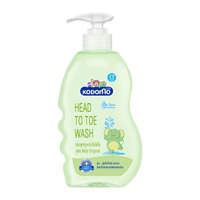 Kodomo Shampoo & Soap Baby Head To Toe Wash Mild Original 400 ml.โคโดโม แชมพูสบู่เหลวอาบน้ำ เฮดทูโท วอช สูตรมายด์ ออริจินัล 400 มล.
