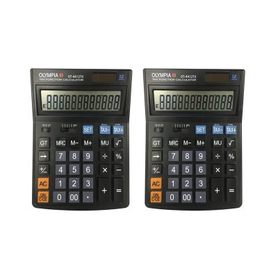 OYMPIA Calculator #Dt4412Tx.โอลิมเปีย เครื่องคิดเลข รุ่น DT4412TX แพ็คคู่