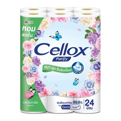 Cellox Purify Toilet Tissue Botanis x 24 Rolls.เซลล็อกซ์ พิวริฟาย กระดาษชำระ ยาว 2 เท่า กลิ่นโบทานิส x 24 ม้วน